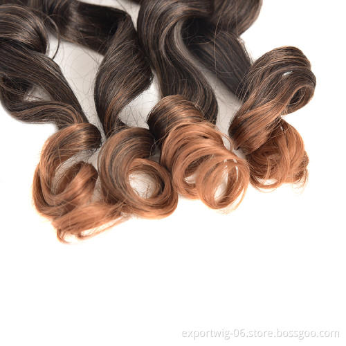 Synthetic Loose Body Wave Crochet Braids Hair 22inch 150g Synthetic Ombre Silky Spiral Curl Wavy Braiding Hair Extension